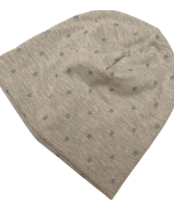 Beanie Glitzersterne grau